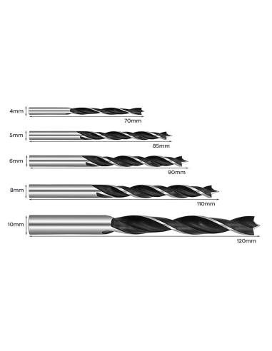 set de 5 Puntas Helicoidales Universales para...