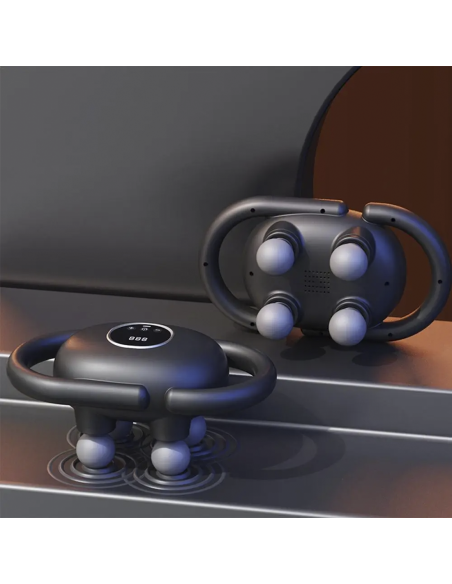 Pistola de Masaje Eléctrica con 4 Cabezas para Masaje Muscular a Batería 15W