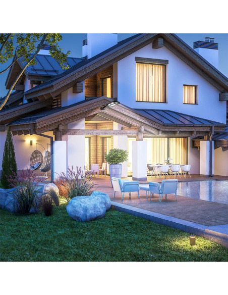 Faro Solar PP-902T de Pared, Sensor de Movimiento, Control Remoto, 43 LED