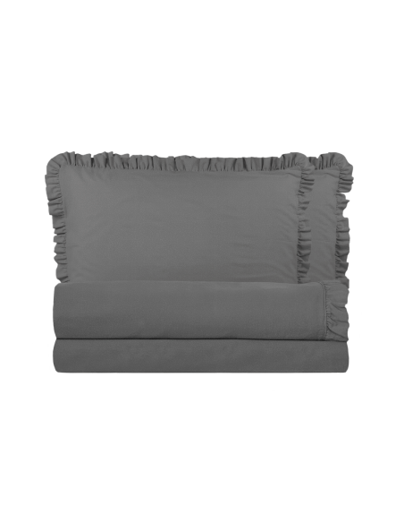 Juego Completo para Cama Matrimonial: 2 Sábanas y 2 Fundas con Volantes