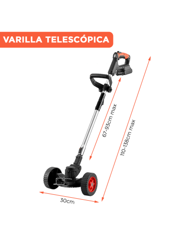 Desmalezadora sin cable, 2 baterías de 21V, con...