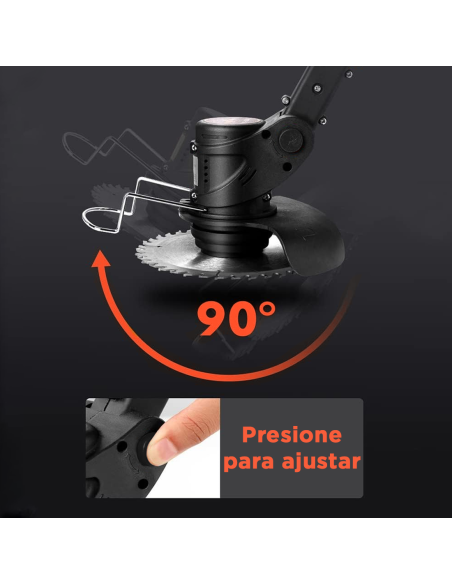 Desmalezadora sin cable, 2 baterías de 21V, con ruedas y asta telescópica