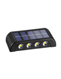Lámpara de Pared Solar de 8 LED, Aplique Exterior Impermeable 2700K.