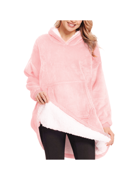 Felpa Plaid con Capucha Oversize, Manta con Mangas Unisex, Talla Única.