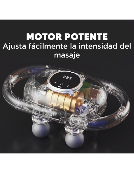 Pistola de Masaje Eléctrica con 4 Cabezas para Masaje Muscular a Batería 15W