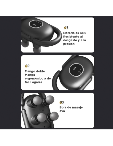 Pistola de Masaje Eléctrica con 4 Cabezas para...