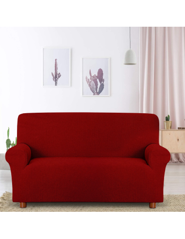 Funda sofá 2 plazas elástica, color sólido,...