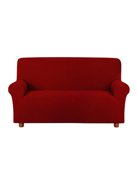 Funda sofá 2 plazas elástica, color sólido, antimanchas, tejido piqué