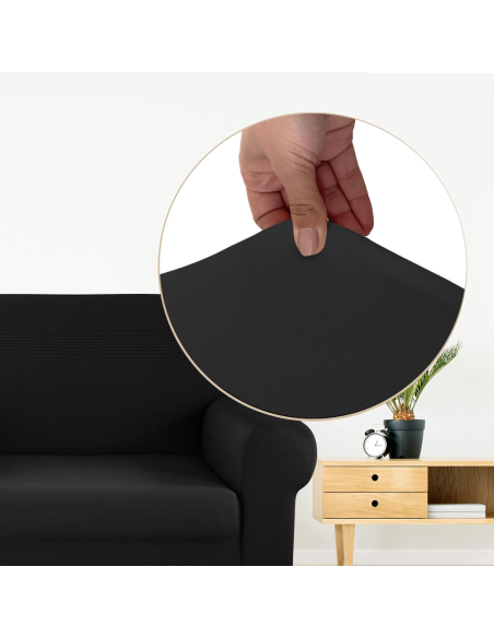 Funda sofá 2 plazas elástica, color sólido, antimanchas, tejido piqué