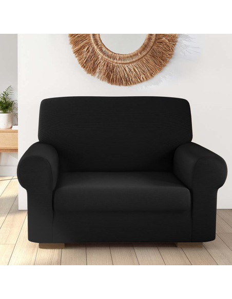 Funda de Sillón de 1 Plaza con Elástico Color Sólido Antimanchas de Tejido Piqué