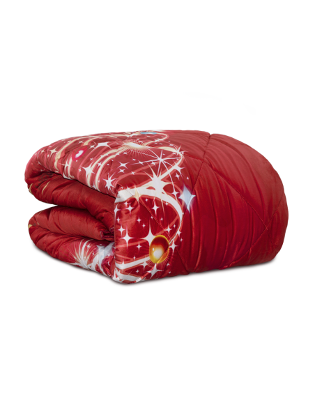 Edredón Matrimonial de Vellón con Estampado Digital de Navidad.
