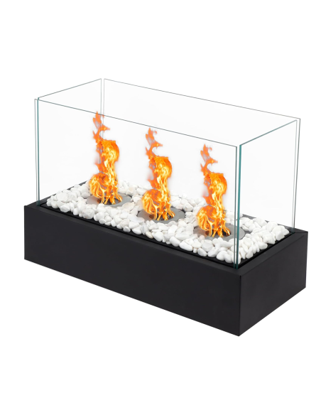 Chimenea Eléctrica de Bioetanol 1100W de Mesa Llama Real 45x20.5x28cm