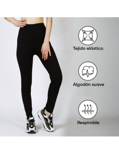 Leggings de Mujer Fitness en Algodón Elástico...