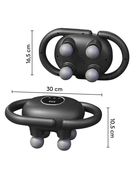 Pistola de Masaje Eléctrica con 4 Cabezas para Masaje Muscular a Batería 15W