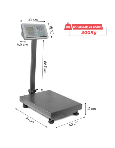 Balanza Industrial de 300 kg Profesional de...