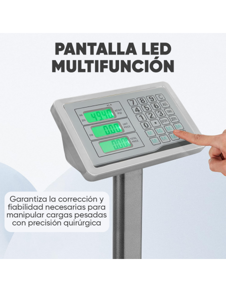Balanza Industrial de 500 kg Profesional de Alta Precisión con Pantalla LED