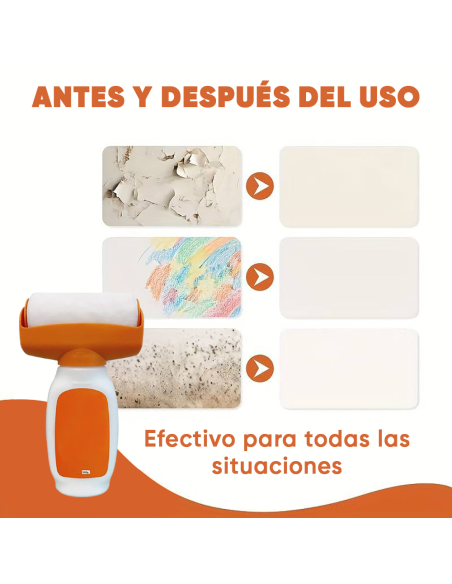 Rodillo con pintura 500g Blanco 2 en 1 para retoques de pintura al agua