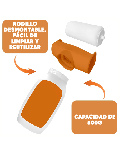 Rodillo con pintura 500g Blanco 2 en 1 para retoques de pintura al agua