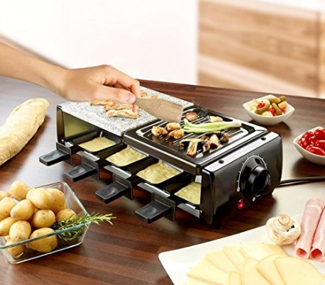 38708 Parrilla doble con función grill y hecha de piedra antiadherente