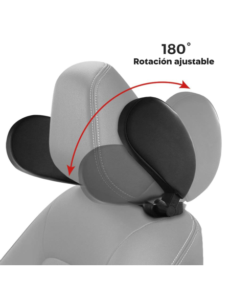 Cojín para Auto de Viaje con Reposacabezas Soporte Ajustable para Cuello a 180°