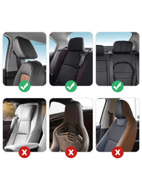 Cojín para Auto de Viaje con Reposacabezas Soporte Ajustable para Cuello a 180°