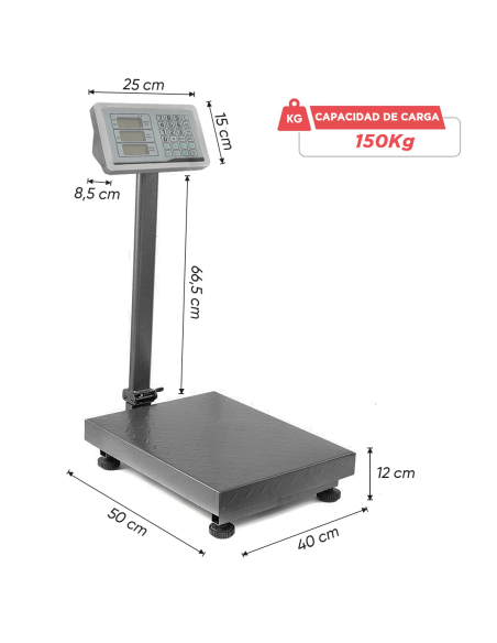 Balanza Industrial de 150 kg Profesional de Alta Precisión con Pantalla LED