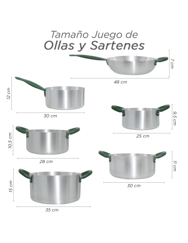 Batería de Ollas de Aluminio de 12 Piezas con...
