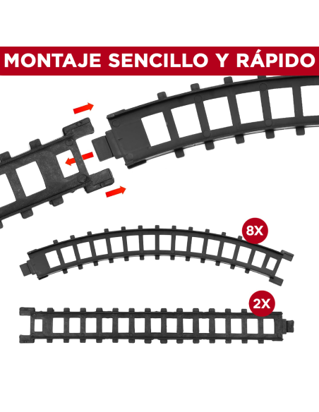 Trenino di Natale 13pz, Treno Natalizio a Batteria con Luci, Suoni e Movimento.