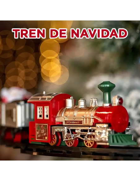 Trenino di Natale 13pz, Treno Natalizio a Batteria con Luci, Suoni e Movimento.