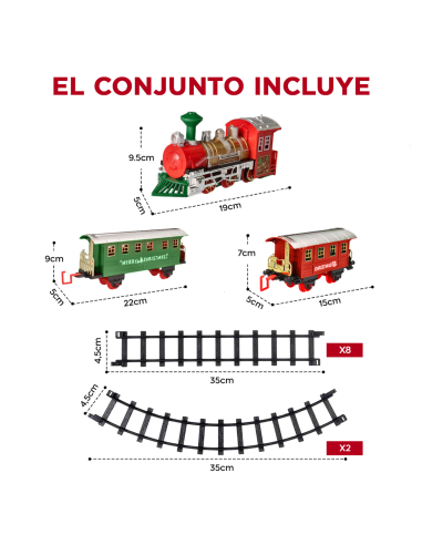 Trenino di Natale 13pz, Treno Natalizio a...