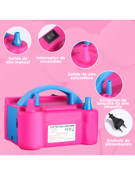 Inflador de Globos Eléctrico Bomba para Fiestas con Dos Modos Portátil