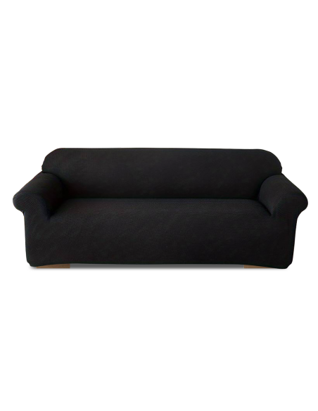 Funda de Sofá de 4 Plazas con Elástico Color Sólido Antimanchas de Tejido Piqué