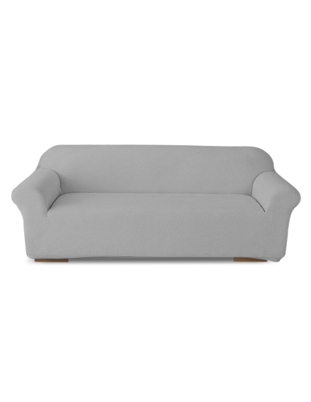 Funda de Sofá de 4 Plazas con Elástico Color Sólido Antimanchas de Tejido Piqué