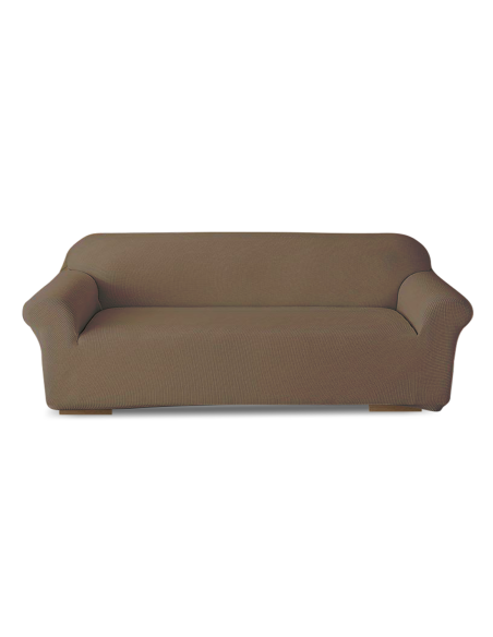 Funda de Sofá de 4 Plazas con Elástico Color Sólido Antimanchas de Tejido Piqué