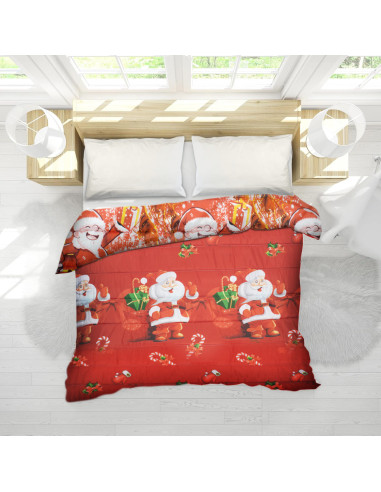 Edredón Navideño Matrimonial Estampado con Papá...
