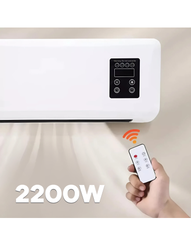 Calefactor de pared 2200W para baño con mando a...
