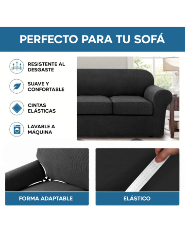 Funda de Sofá de 3 Plazas con Elástico Color...
