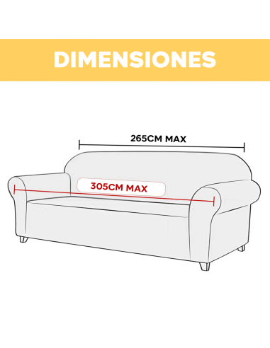 Funda de Sofá de 4 Plazas con Elástico Color...