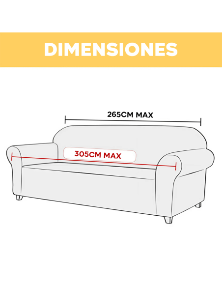 Funda de Sofá de 4 Plazas con Elástico Color Sólido Antimanchas de Tejido Piqué