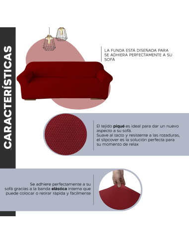 Funda de Sofá de 4 Plazas con Elástico Color...