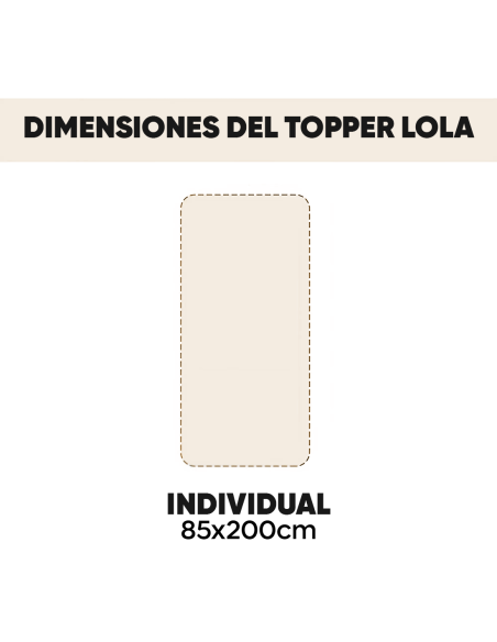 Topper Colchón Individual LOLA Efecto Lana 85x200cm