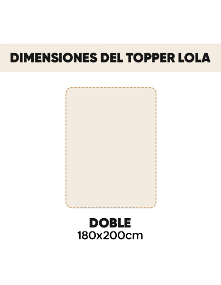 Topper Colchón Matrimonial LOLA Efecto Lana 180x200cm