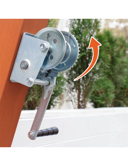 Cabrestante Manual hasta 360kg 800lb, Winche con Gancho para Remolque