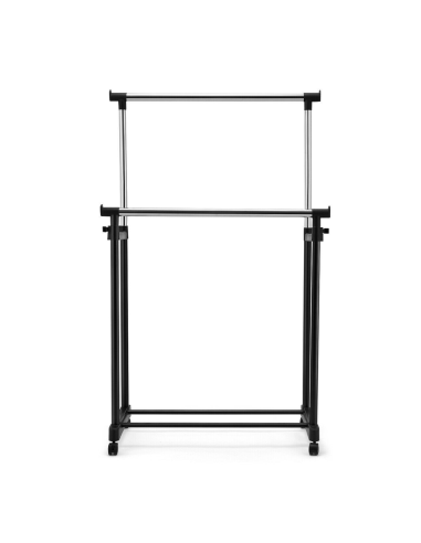 Perchero Doble Barra Altura Ajustable Ruedas...