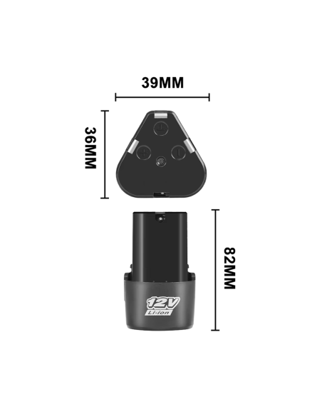 Batería de litio 12V recargable para taladro y herramientas