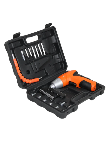 Mini Taladro Atornillador 3.6V Batería Recargable Kit 45 Accesorios y Maletín