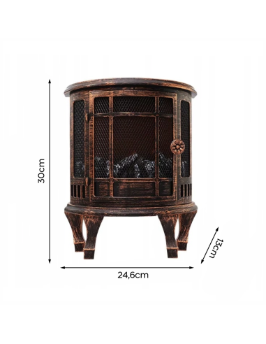Chimenea Decorativa de Bronce con Efecto Llama,...