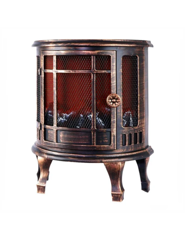 Chimenea Decorativa de Bronce con Efecto Llama,...