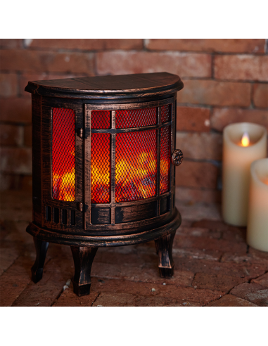 Chimenea Decorativa de Bronce con Efecto Llama,...