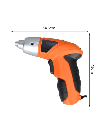 Mini Taladro Atornillador 3.6V Batería Recargable Kit 45 Accesorios y Maletín